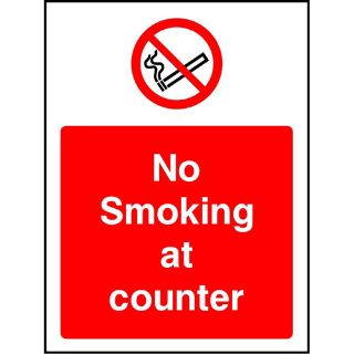 Picture of "No Smoking At Counter" Sign 